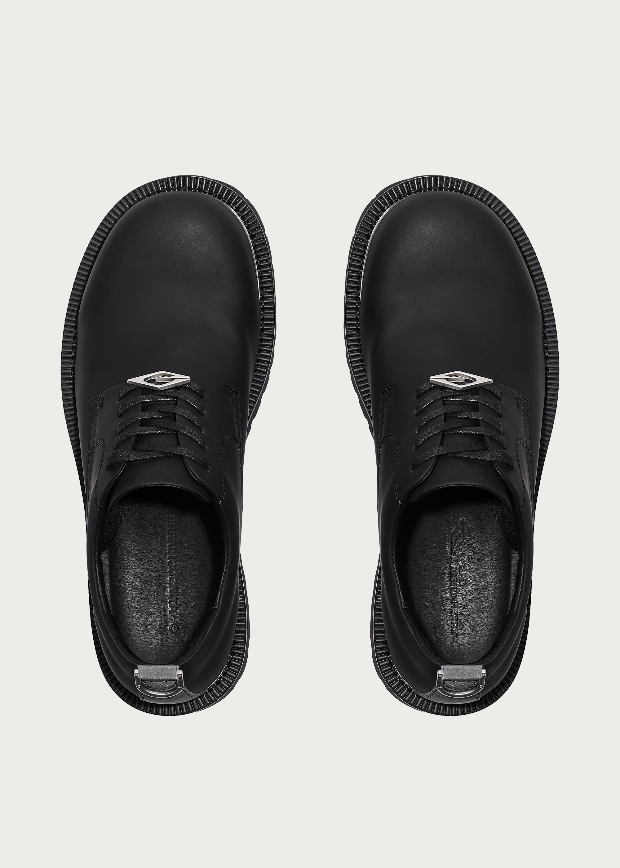 Derby shoes Chunky Round-toe Matte black