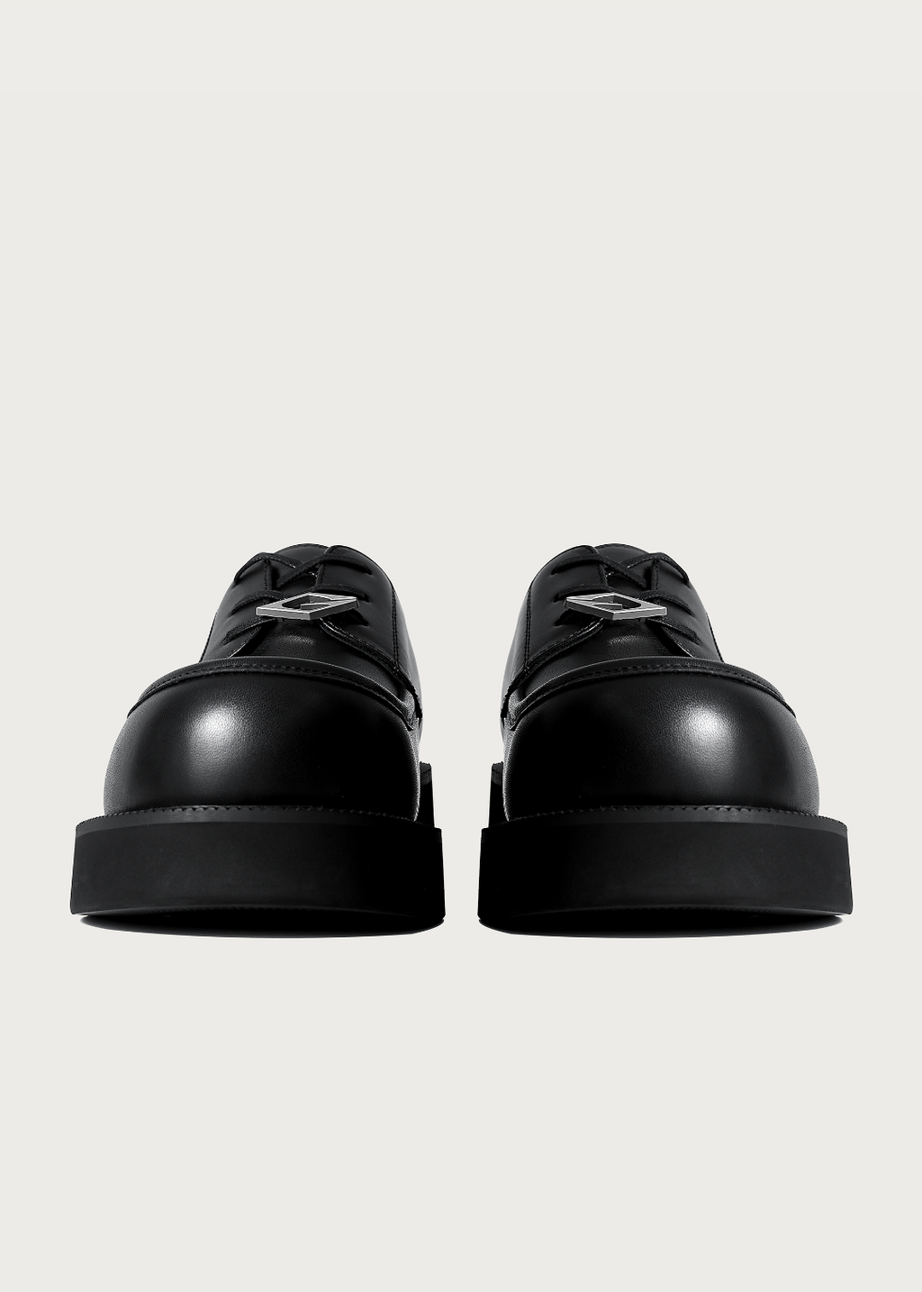 Dapper Derby shoes Round-toe Thick sole Obsidian black