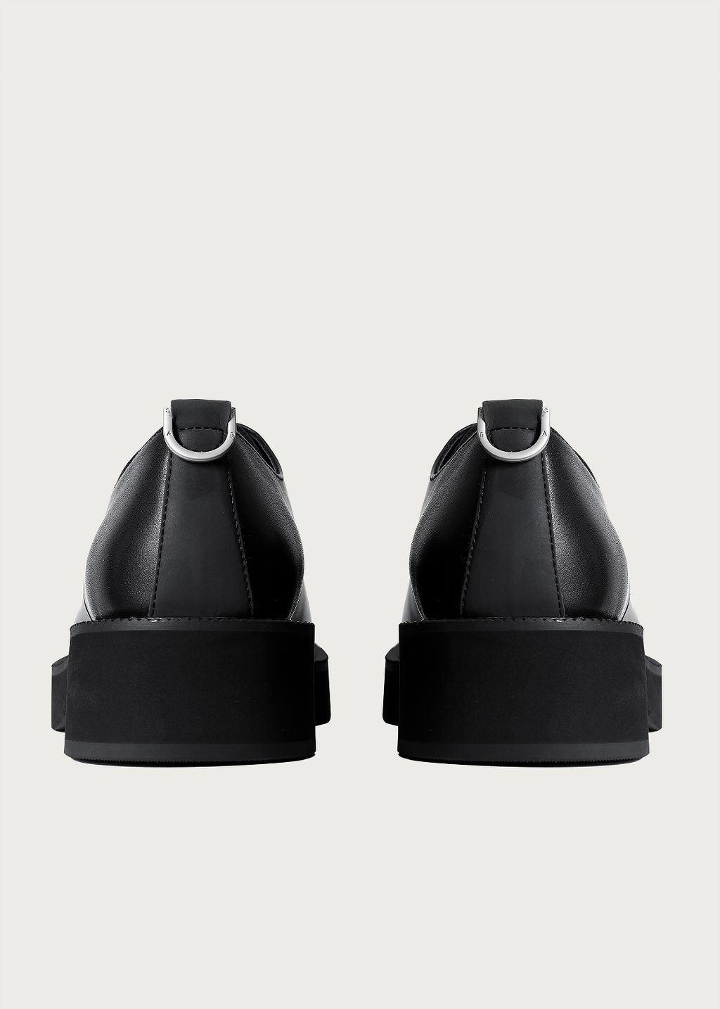 Dapper Derby shoes Round-toe Thick sole Obsidian black