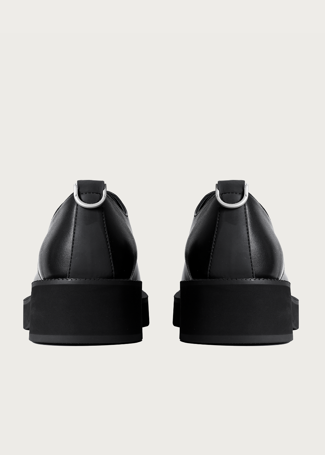Dapper Derby shoes Round-toe Thick sole Obsidian black