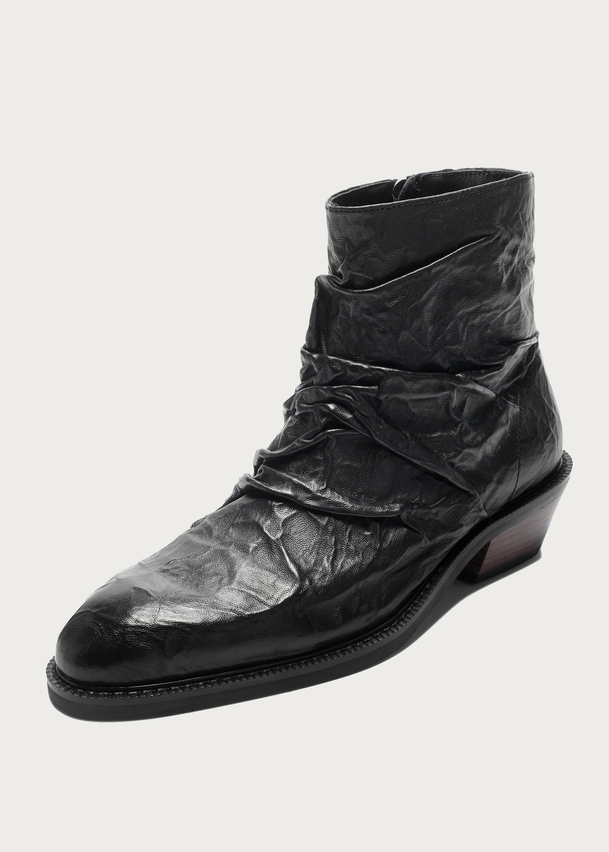 Chelsea boots Metallic-texture Ruched Sheepskin
