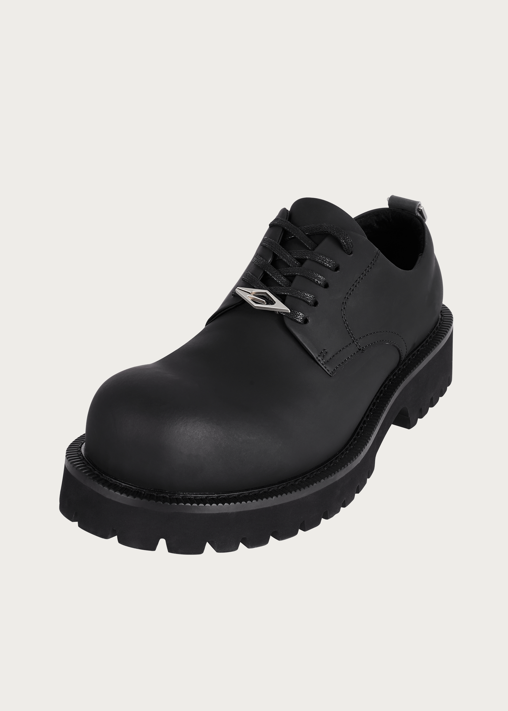 Derby shoes Chunky Round-toe Matte black