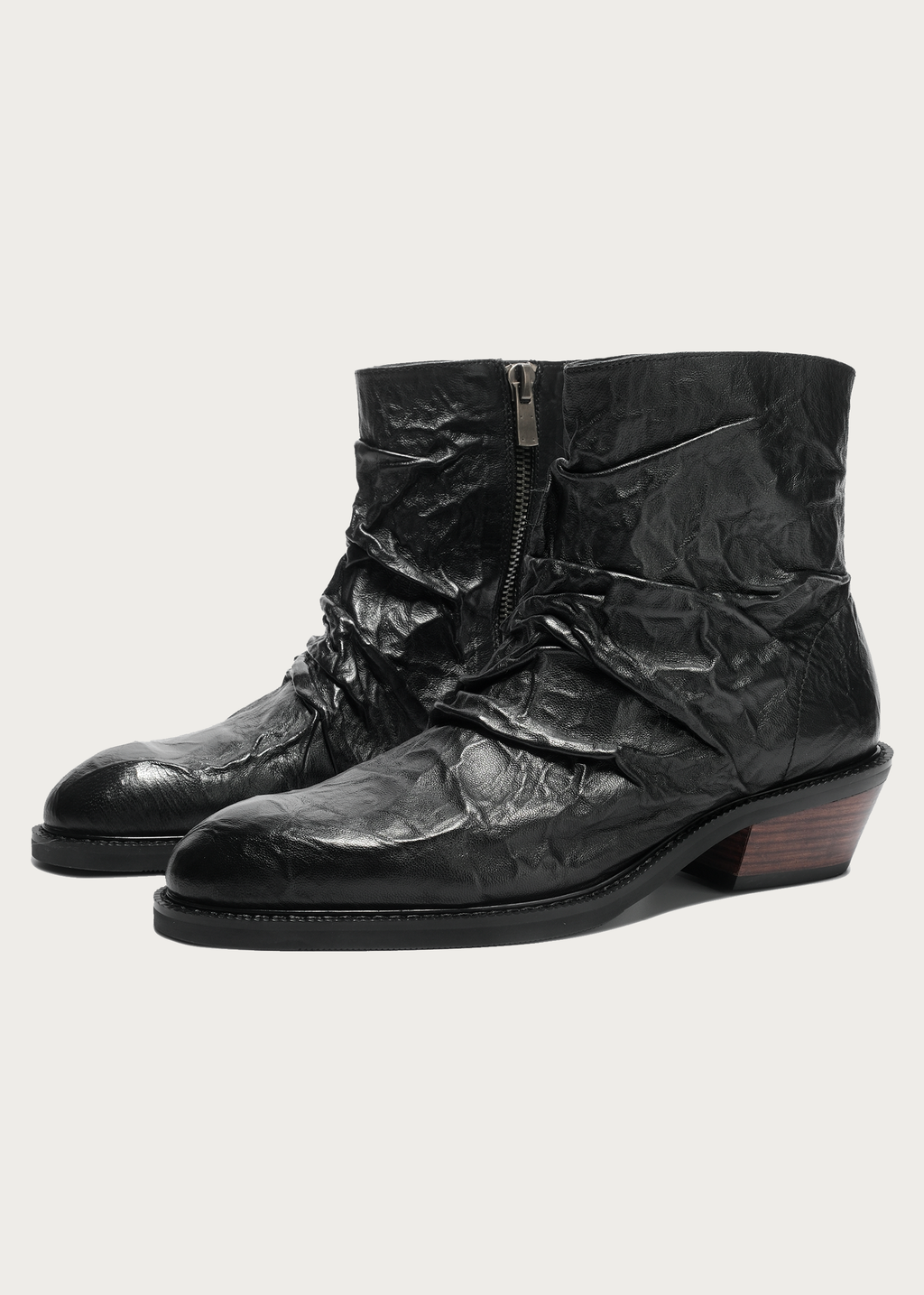 Chelsea boots Metallic-texture Ruched Sheepskin