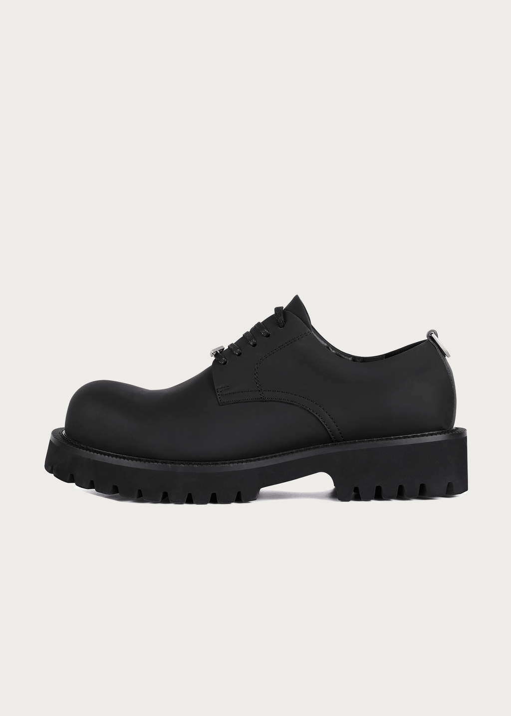 Derby shoes Chunky Round-toe Matte black
