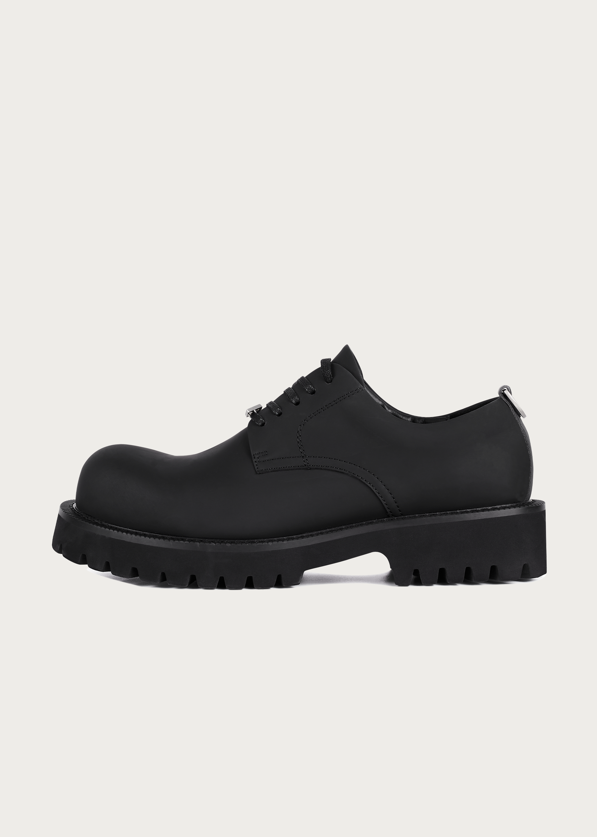 Derby shoes Chunky Round-toe Matte black