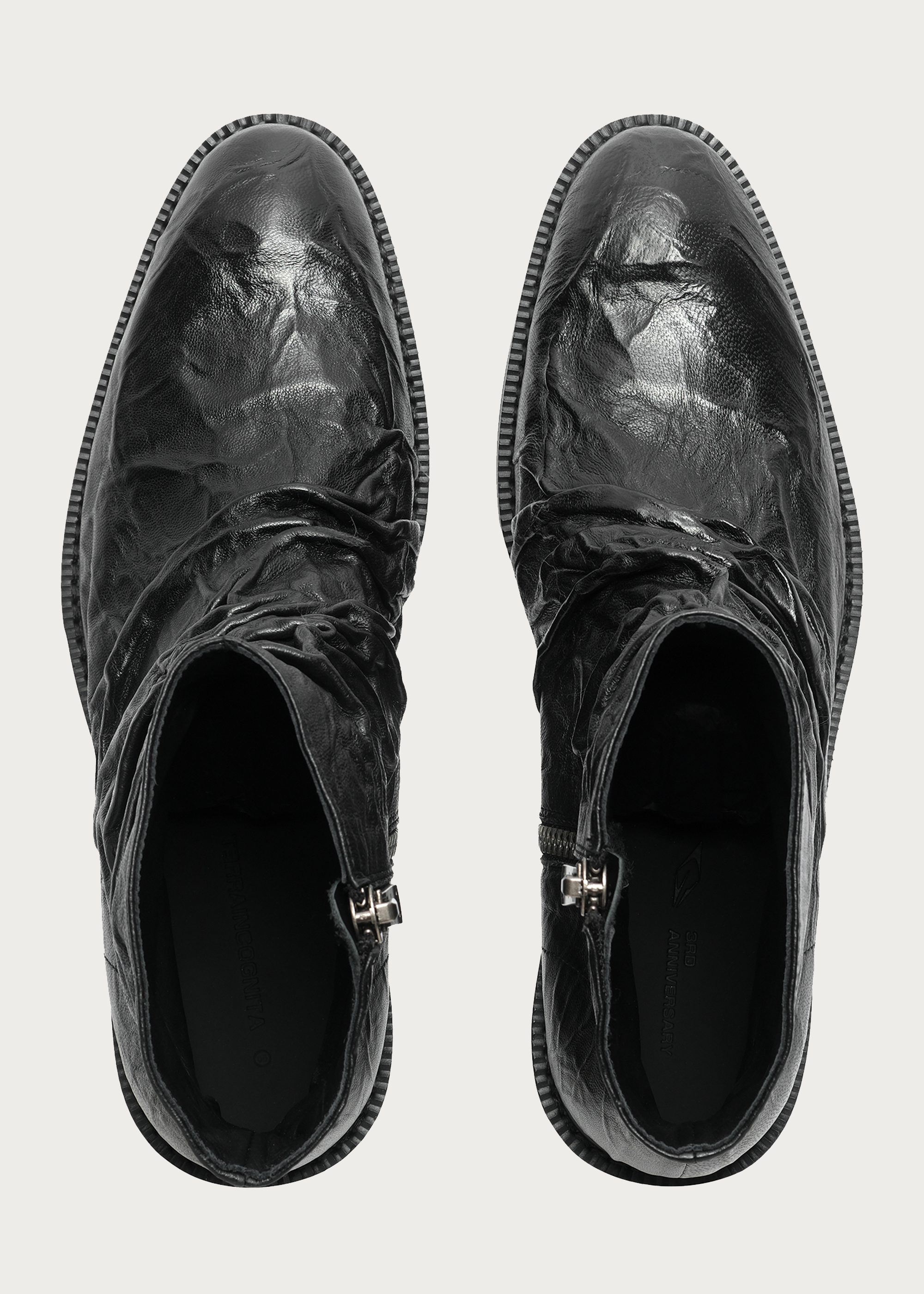 Chelsea boots Metallic-texture Ruched Sheepskin