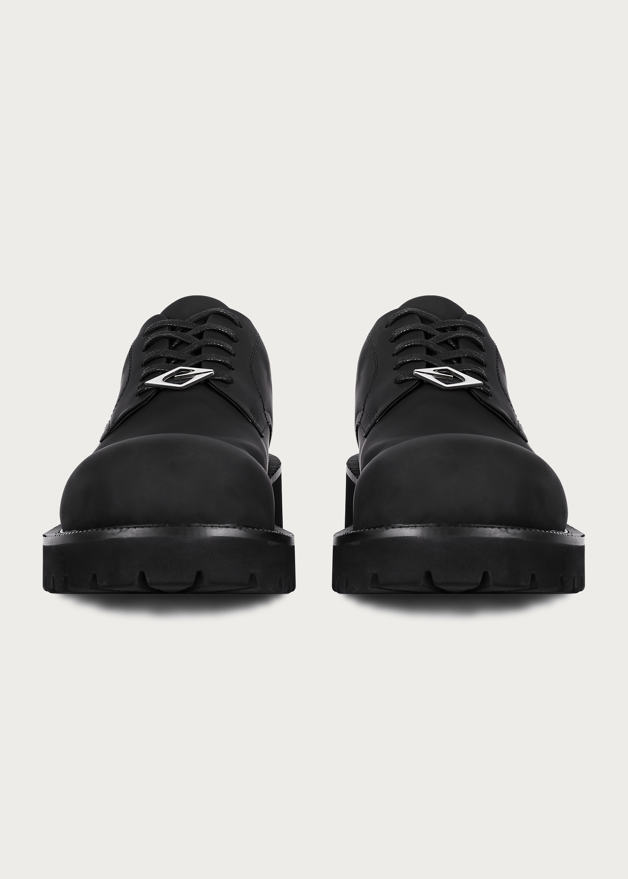Derby shoes Chunky Round-toe Matte black