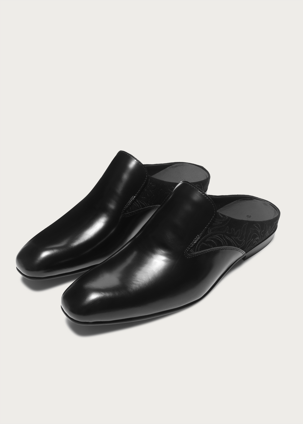Chelsea Mules Flower-patterned pointed Black