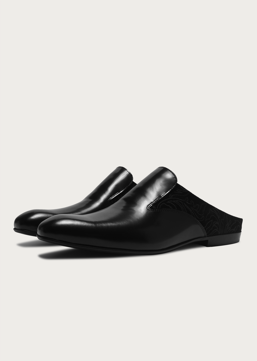 Chelsea Mules Flower-patterned pointed Black