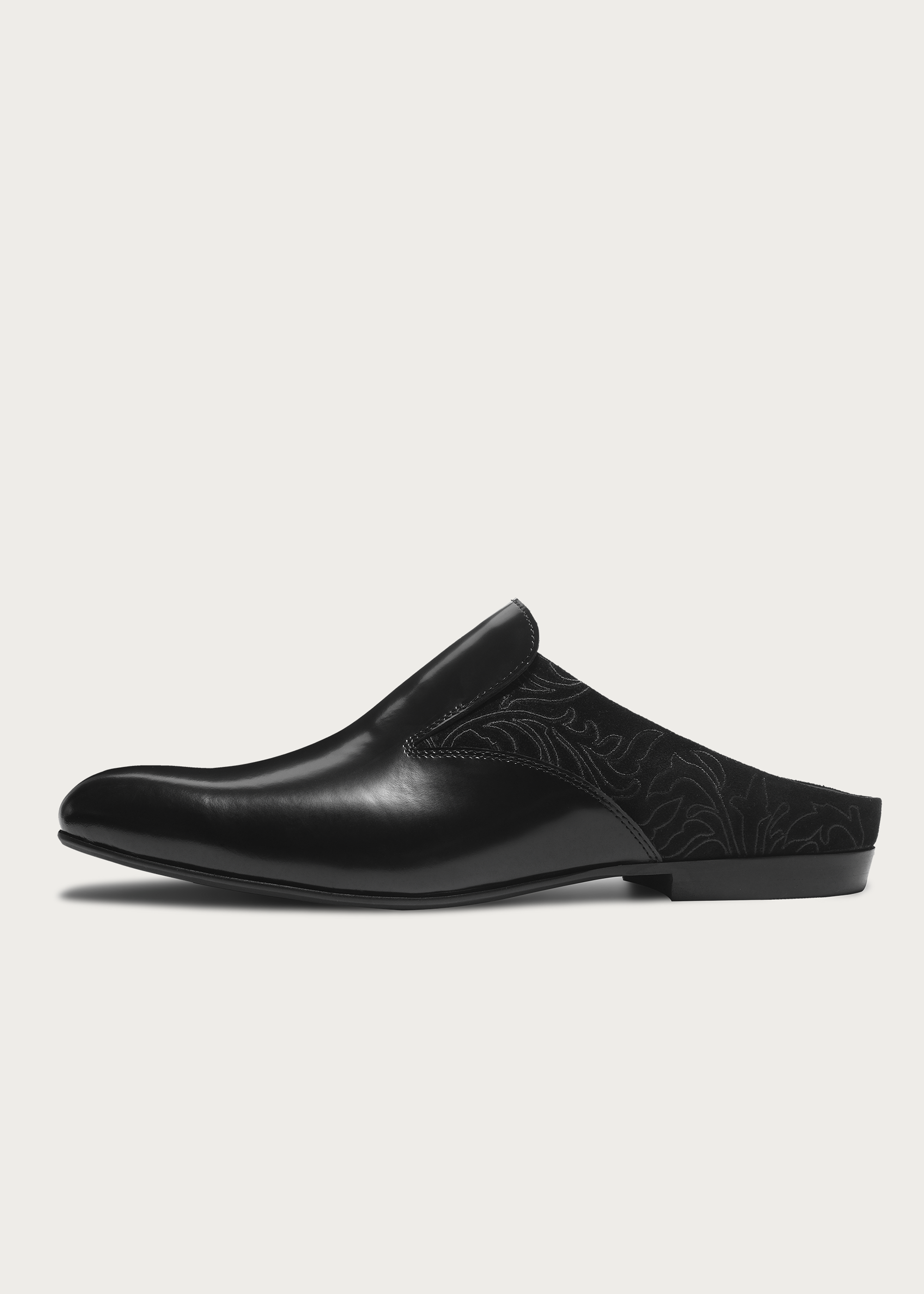Chelsea Mules Flower-patterned pointed Black