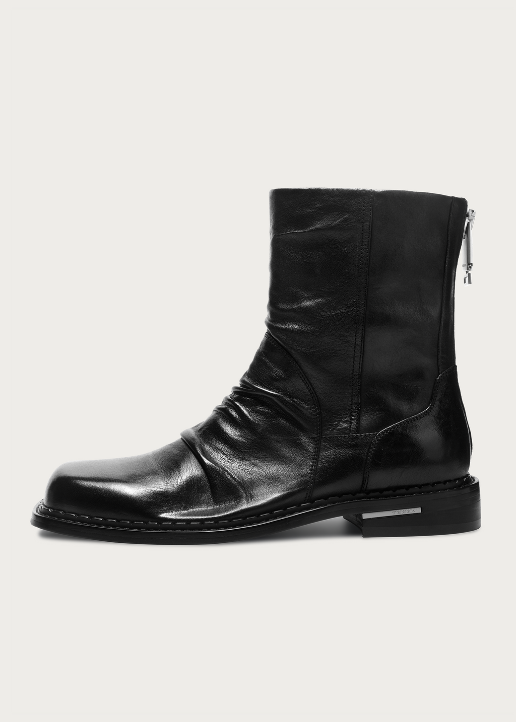 Chelsea boots Square-toe Ruched Washed-horsehide