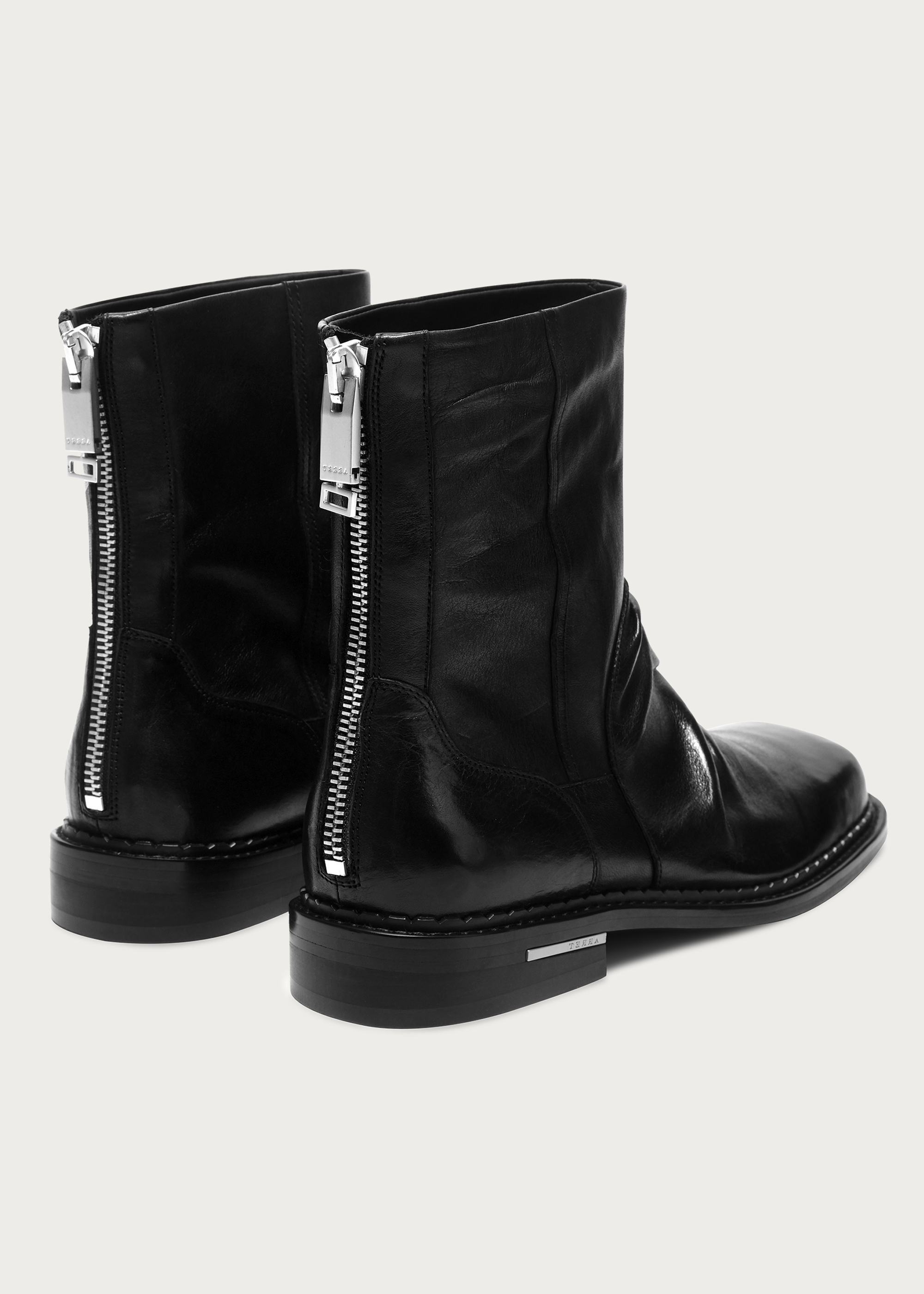 Chelsea boots Square-toe Ruched Washed-horsehide