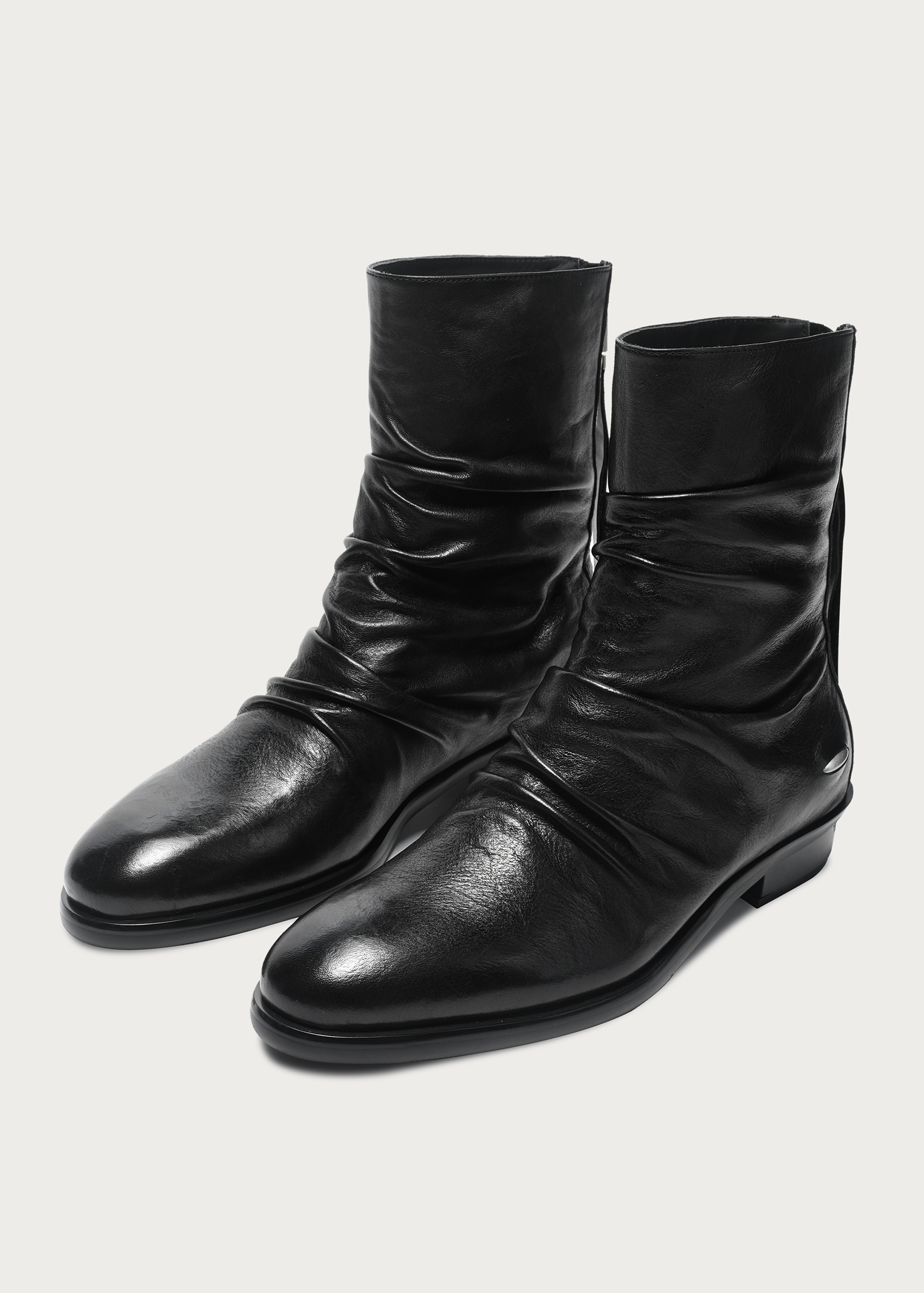 Chelsea boots Ruched Washed-horsehide
