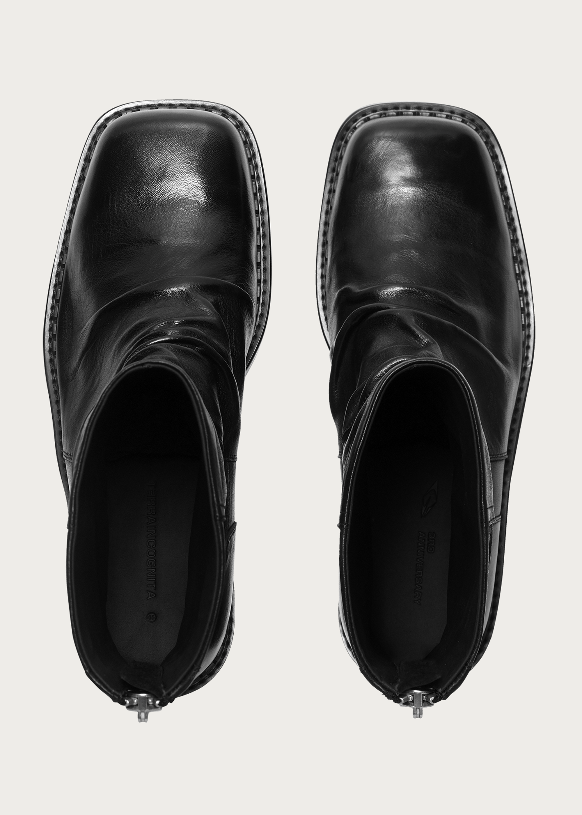 Chelsea boots Square-toe Ruched Washed-horsehide