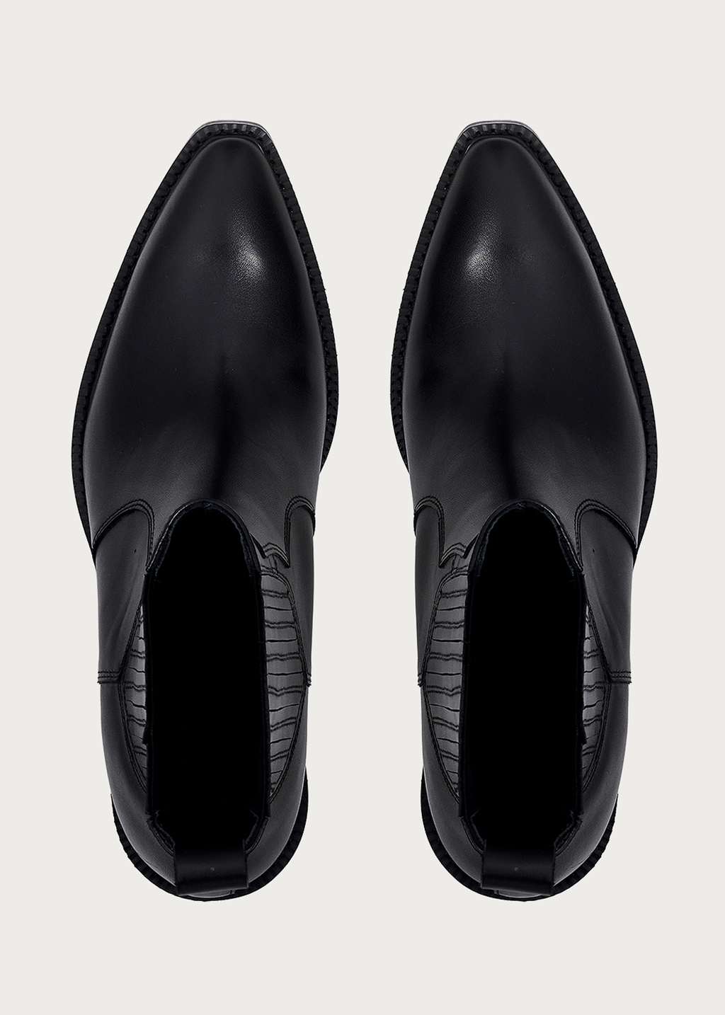 Chelsea boots Pointed-toe Calfskin Obsidian black