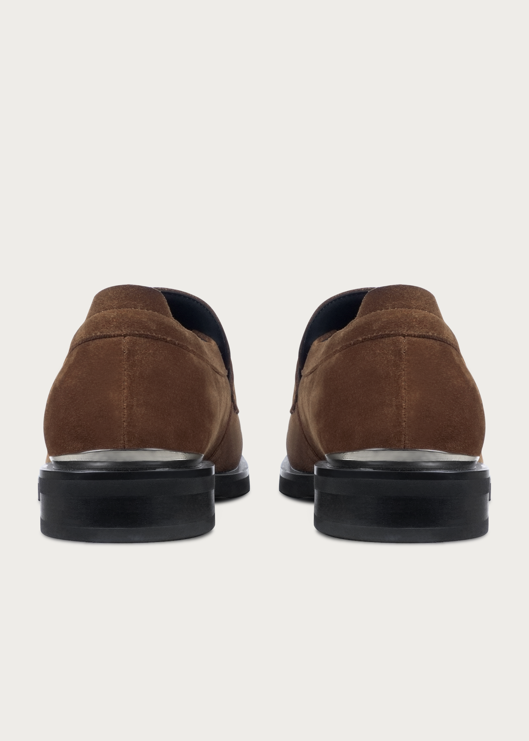 Loafers Button Leather Brown